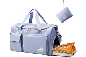 Aedcbaide Sac de Voyage Week-End pour Femmes Sec Humide Séparé Sac de Sport Grande Capacité Sac Weekend Sac de Voyage Extensible Sac de Voyage en Toile Unisexe Léger Pliable