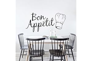 JUMRHFAN LZYMSZ Français Bon Appetit Autocollant Vinyle Stickers Muraux pour Cuisine Salle À Dîner Maison Art Décoration