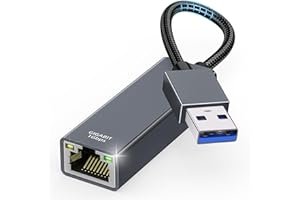 YUETUOL Adattatore USB a Ethernet, adattatore USB 3.0 a LAN, 1000 Mbps, RJ45, in alluminio e nylon, compatibile con laptop, MacBook, Surface Book, PC con Windows 11/10/8/7, XP, Linux