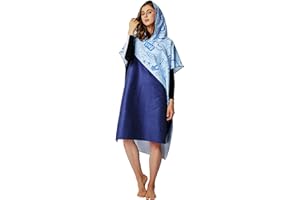 BOLIHOMES Robe Towel Poncho with Hood,Quick Drying Lightweight Oversize Microfiber Changing Robe Towel for Adults Men Women Beach Surfing Swimming Camping Travel Wetsuit Changing (Graffiti)