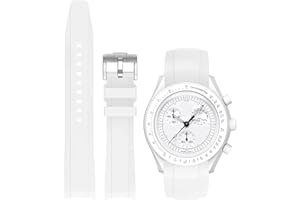 Niziruoup Bracelets pour Montre Omega x Swatch MoonSwatch Rolex Seiko,Courbe Sans Soudure,Bracelet de Rechange Silicone Caoutchouc 20mm 22mm Bracelets de Remplacement pour Homme Femme