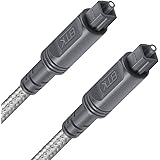 Digital Optical Audio Cable Toslink Cable-[Cotton Braided Jacket, Durable and Flexible] EMK Fiber Optic Cable for Home Theate