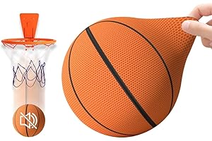 ‎COMEPEW comepew Handleshh Silent Basketball, 2024 Prämie Lautloser Basketball Mit Hoher Dichte Hochlastisch, Unbeschichteter Trainingsschaumball mit Reißverschlussabdeckung Mute Ball für Zuhause