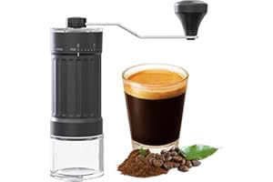 Bohrma Moulin à café manuel extérieur réglable avec mécanisme conique de haute précision en céramique, églage à 40 niveaux, adapté Cafetière à piston française