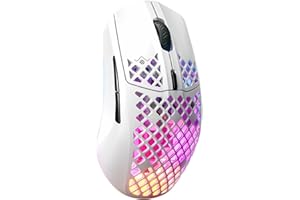 SteelSeries Aerox 3 Wireless Snow - Raton Inalambrico Gaming - Diseño ultraligero resistente al agua - RGB - Sensor óptico TrueMove Air 18K DPI