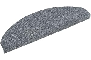 vidaXL Trappmattor självhäftande 10 st 65x21x4 cm ljusgrå halvrunda stora