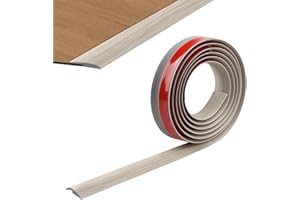 ZTVOWTO 400cm Striscia di Soglia, Strisce di Rivestimento per Porte per Tappeti, Strisce Divisorie Autoadesive per Pavimenti a Soglia con Moquette, Altezza di Transizione Inferiore a 5 mm (Grigio)