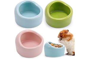 GSrenyu 3 Pack Guinea Pig Food Bowls Ceramic Hamster Food Bowl Small Animal Heart Bowls For Hamsters Gerbils Mice Guinea Pigs