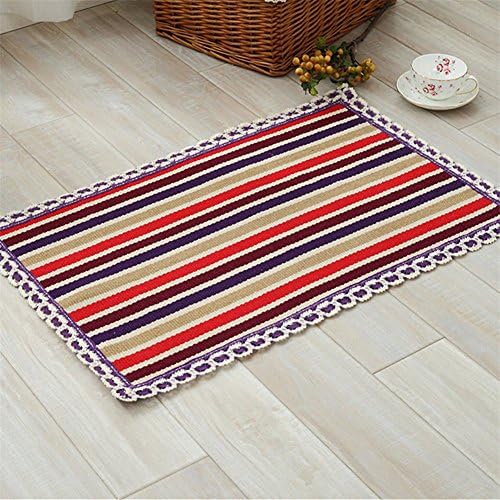Hand-woven mat colorful striped door mat kitchen mat bathroom thick pads absorbent anti-skid mats 35 x 59 inch approx