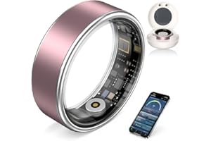 UOUNEACO 2025 Anneau Connecté, Smart Ring Fitness Tracker avec Moniteur de Fréquence Cardiaque, Analyse du Sommeil, Compteur de Pas, IP68 Étanche, 5-7 Jours Autonomie, Compatible Android & iOS (Rose, 11)