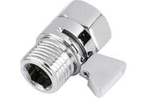 DACATOOW Shower Valve, Shower Shut Off Valve G1/2 Valve, 1/2 in Threaded Inlet, G1/2 Outlet, for Handheld Shower, Silver