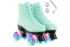 ERNAN Patines LED, Patines 4 Ruedas,Patines En Paralelo Niña/Mujer,4 Ruedas Hombre,Top Alto Clásico PatinesSobreRuedas Adulto,Adecuado para Principiantes