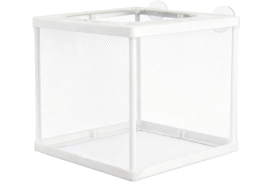 BORFUE Aquarium Breeding Box Fish Incubator Mesh Box DIY Aquarium Hatcher Mesh Box Aquatic Separation Tool Soft Polyester Net for Fish Tank (14 * 15 * 16cm)