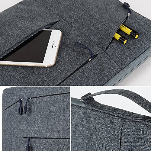 13 Zoll Notebook Tasche Yarrashop Business Laptop Notebook Hülle Sleeve Tasche einfachen Stil Wasserabweisendes Nylongewebe Notebook Sleeve für 13 /13,3 Zoll Hülle Macbook Air Pro/ Notebook / Surface / Dell Tasche Grau - 2