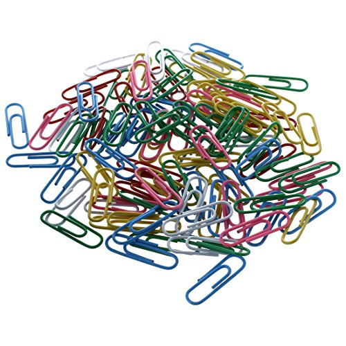 Clips de papel - SODIAL R  100pzs Clips de papel Archivos de grapas parentesis Multi 0 8 cm 2 8 cm Manchado