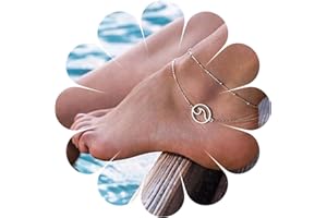 Yheakne Cavigliera A Onde Stratificate Boho Cavigliera D'argento Cavigliera A Onde Oceaniche Cavigliera Satellite Vintage Cavigliera Bracciale Estate Catena Piede Gioielli Per Donne E Ragazze Regali