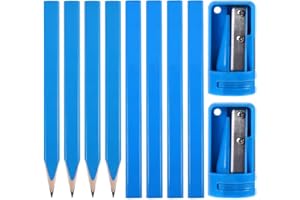 umorismo 24 Pieces Carpenter Pencil Set with 2 Pieces Carpenters Pencil Sharpener Flat Wood Carpenter's Pencil Construction Woodwork Pencil