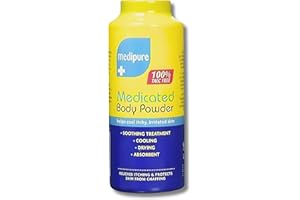 BRAYN Medipure Medicated Body and Baby Powder - 100% Talc-Free Skin Protection and Soothing Relief, 1 Bottle - Gentle, All-Natural Formula for All-Ages Care, Ideal for Sensitive Skin