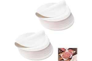VULCYXA Lot de 1000 papiers anti-adhésifs pour hamburger 11 cm, papier parchemin antiadhésif, papier sulfurisé pour hamburgers ronds, pour gâteau de viande, boulettes de viande, four, friteuse à air, barbecue