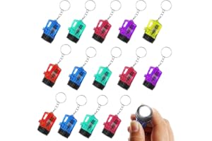 LOMUG Mini Torcia Portachiavi, 14PCS 4cm Piccola Torcia LED Mini Lampada a Mano per Bambini Colorato Torcia Giocattolo per Bambini Co-regalo, Campeggio, All'aperto, Escursioni