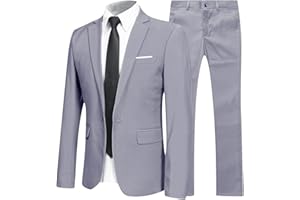 Allthemen Abiti da Uomo 2 Pezzi Suit Slim Fit Wedding Dinner Tuxedo Abiti per Uomo Business Casual Giacca e Pantaloni 10 Colori Disponibili