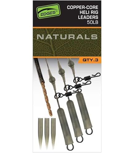 Fox Naturals Leadcore PG Lead Clip Leaders - Lot De 3 Bas De Ligne Pêche Carpe