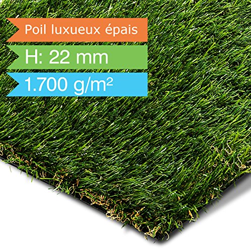 détail Gazon artificiel casa pura® de luxe | herbe synthétique au mètre | pelouse, balcon, jardin, terrasse etc. | ultra résistant aux intempéries - 800x133cm