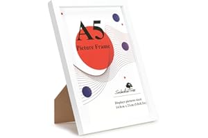 SCHOLAR TREE 1 Pack A5 Frame White, Wooden A5 Photo Frames, White Picture Frames 21 X 14.8 cm, A5 Picture Frames with Stand Tabletop or Wall Hanging