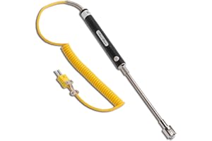 AGATIGE Sensore di temperatura di tipo K, Sensori di temperatura a termocoppia tipo K sonda termica per superfici in acciaio resistente al calore sensore a termocoppia(Straight shank surface thermocouple)