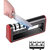 Trongle Sharp Knife Sharpener, 3 in 1 Professionals Choice Manual Knife Sharpener, Kitchen Accessory Diamond Rods Non-Slip, S