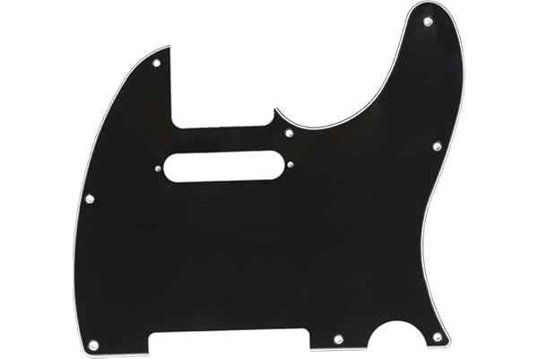 Musiclily 8 Trous Tele Pickguard pour Guitare électrique Fender USA/Mexique Standard Telecaster Style Moderne, 3plis Noir