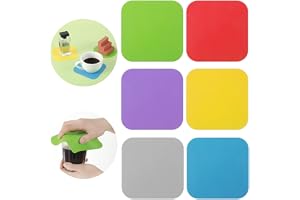 Oruola 6 stycken gummidukar för öppning av glas, silikonlocköppnare, gummiglasöppnare gripare, halkfri glasöppnare gummi för