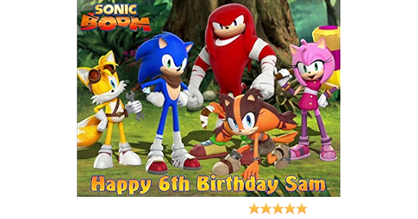 Sonic Boom Glacage Comestible Personnalisable Pour Gateau D Anniversaire Amazon Fr Cuisine Et Maison