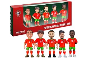MINIX – Fotbollsstjärnor – världsmästerskap – pack – Portugal – 5 figurer – samlarfigur 7 cm (Ronaldo, Joao Neves, Bernardo S