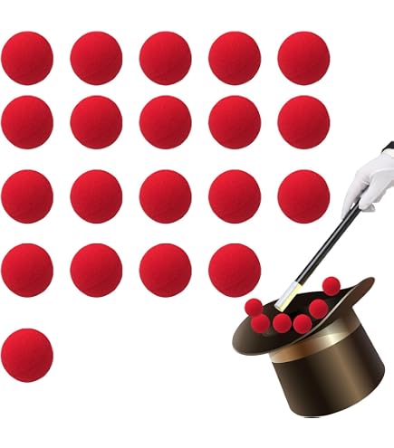 Lot De 20 Balles En Mousse Magiques - Diamètre 4,5 Cm, Rouge, Compressibles - Pour Tours De Magie Débutants