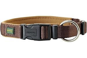HUNTER NEOPREN VARIO PLUS Halsung, Hundehalsband, Nylon, mit Neopren gepolstert, 40-45 (M), braun/karamell
