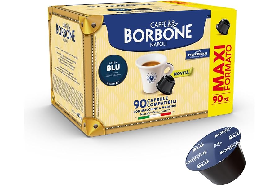 Caffè Borbone Miscela Blu - 90 capsule - Compatibili con le Macchine a marchio Nescafè®* Dolce Gusto®*