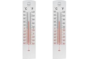 Trimming Shop 2pcs Per Pack Room Thermometer, Wall Thermometer for Indoor and Outdoor Thermometer For Home, Garden, Greenhouse Thermometer, Easy To Read Large Display Accurate Weather Thermometer