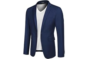 COOFANDY Herren Sportlich Freizeit Blazer Business Sakko Anzugjacke 1 Knöpfe Einfarbig Regular Fit