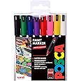 POSCA PC-1MR Permanent Marker Paint Pens, Ultra Fine Tip, Multi Surface Use On Wood Metal Paper Canvas Cardboard Glass Fabric Ceramic Rock Pebble Porcelain, Set of 8 x 0.7 mm, Standard Colours