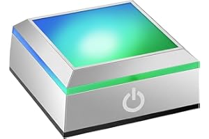 VRYTH LED Light Base Multicolor Show Stand Display 6 Colour Square Display Lighted Base for 3D Glass Crystal Ball Art with Sensitive Touch Switch