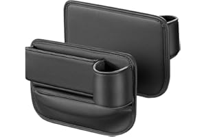 TGKYK Aufbewahrungsbox für Autositze, 2 Stück Aufbewahrungsbox Autositz mit Ladeloch, Multifunktional Mittelkonsole Organizer Auto, Autositz Aufbewahrungsbox für Kleinigkeiten, Handys (Schwarz)