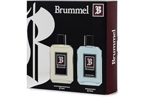 BRUMMEL - Clásica Colonia 125 ml + After Shave 125 ml, Estuche de Regalo Hombre, Pack 2 Piezas, Eau de Toilette Hombre, Elegante y Sofisticado, Aroma Cítrico Especiado, Fragancia Fresca y Duradera