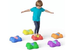 Yapasopu parcours de motricité stepping stone, 6pcs empilables avec surfaces texturées,Marchepieds sensoriels colorés en forme de papillon,Équipement de jeu extérieur antidérapant pour les tout-petits