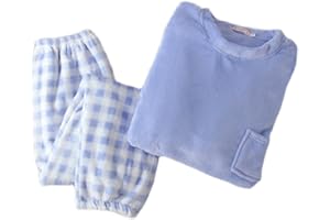 GOSO Pijama de Forro Polar para niñas 8 9 10 11 12 13 14 años,Pijama de Invierno cálido para Adolescentes niñas,Pijamas y Pantalones Largos,Pijamas para niñas Grandes