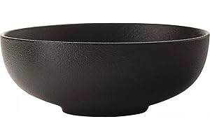Maxwell & Williams Caviar Salad Bowl/Ramen Bowl Set, Round, Porcelain, Black, 19 cm, Set of 4 Serving Bowls