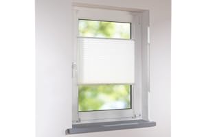 SONNENSCHUTZ-HH Plissee 130 x 130 cm weiß verspannt Klemmfix ohne Bohren Faltrollo Raffrollo Sonnen- & Sichtschutz