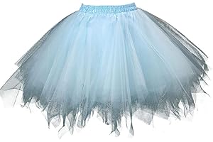 NAJZYBA Tüllrock Damen Karneval Klassisch Elastisch Kostüm Tüllrock 50er Tütü Rock Kurz Ballett Unterrock Crinoline Petticoat Tutu
