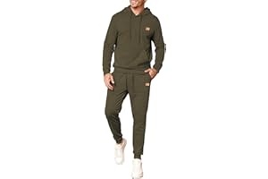 JMIERR Herren 2 Pcs Jacquard Sweatsuit Outfits Hoodie Sweatshirt & Joggers Sweatpants Set Trainingsanzug