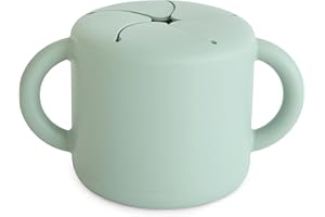 mushie Snackbecher Silikon | Brotdose für Unterwegs | Auslaufsicher & Spülmaschinenfest | Sichere, Hochwertige & Langlebige Erstausstattung Snackbox für Kleinkinder Jungs & Mädchen | Cambridge Blue